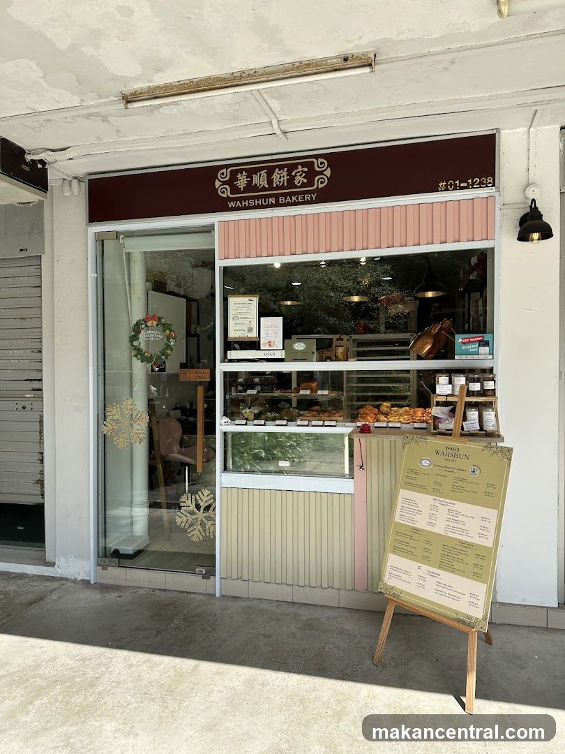 Wah Shun Bakery Storefront with Menu