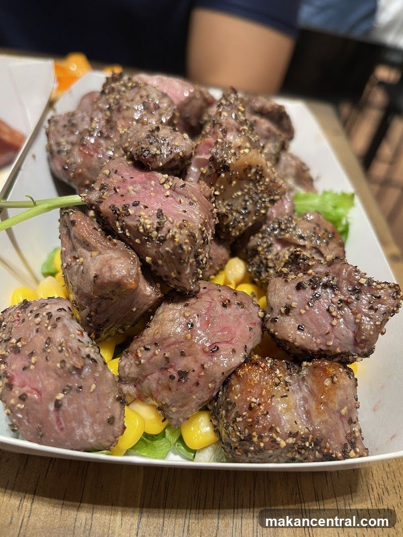 Steak Bites with Corn and Lettuce