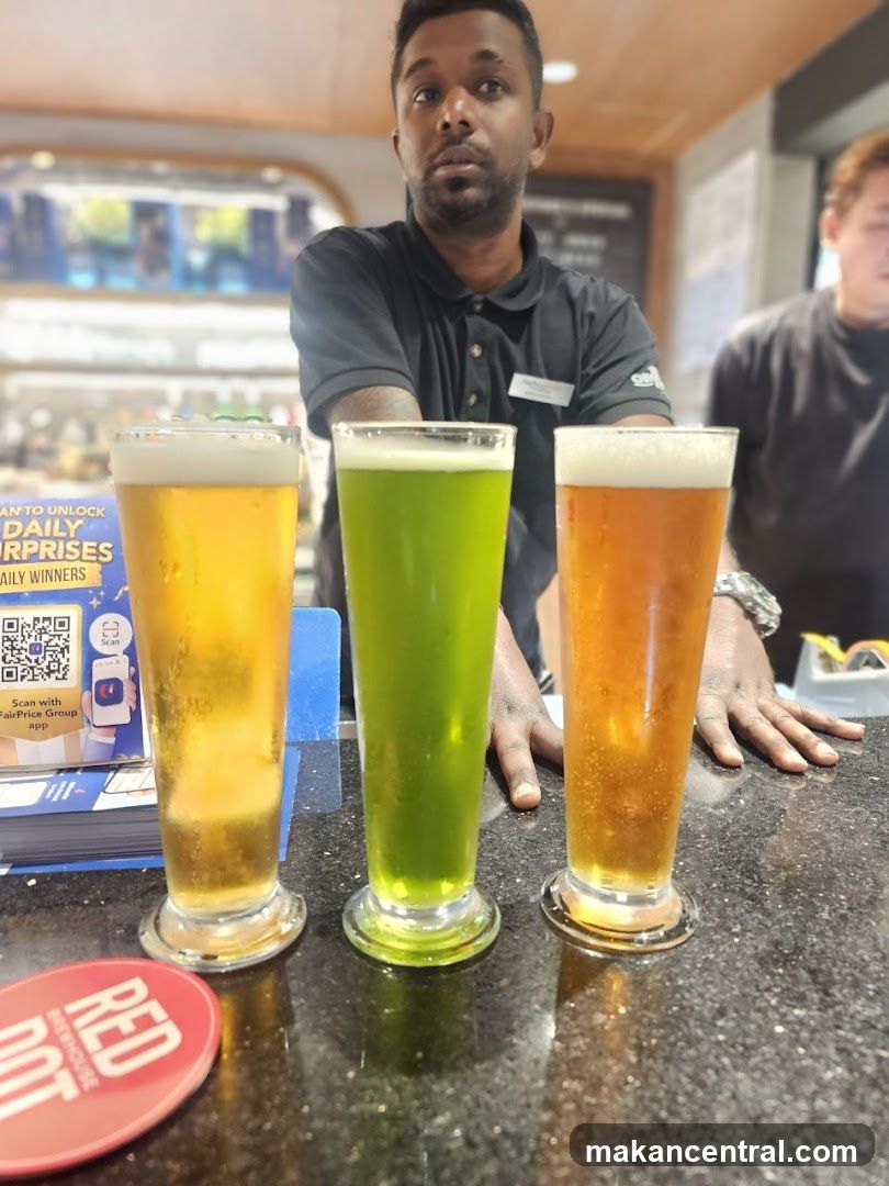 Three Beers on a Bar