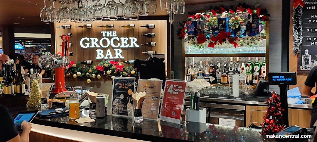 Bar Counter with Christmas Decorations