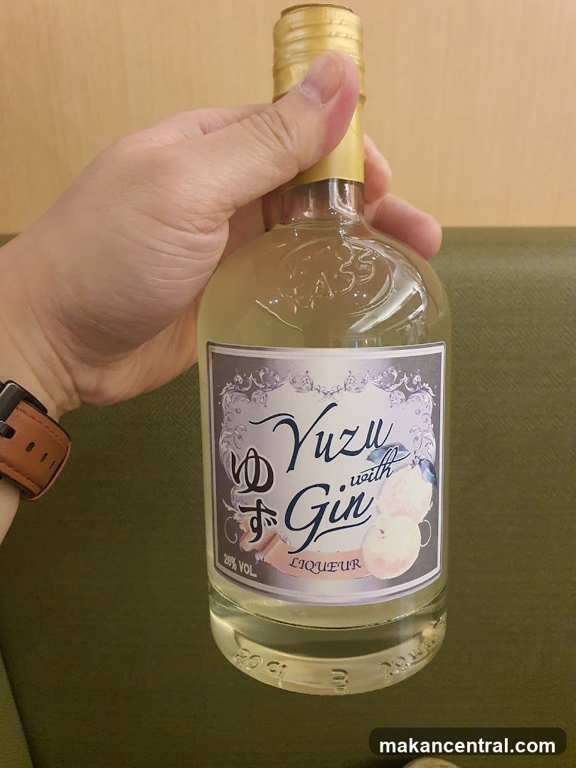 Yuzu with Gin Liqueur Bottle