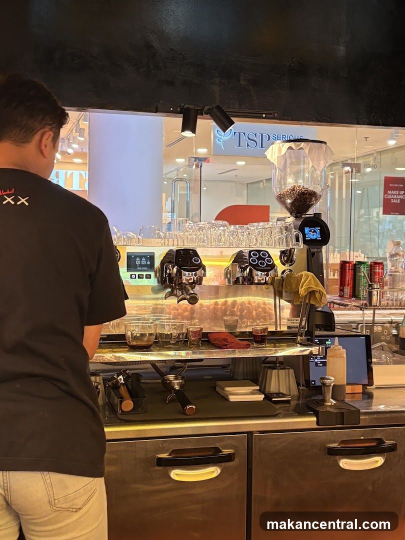 Barista preparing coffee