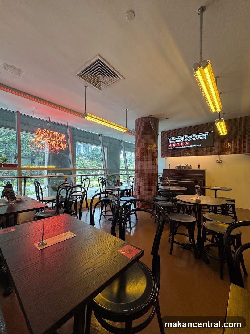 Cafe Interior with Neon Sign