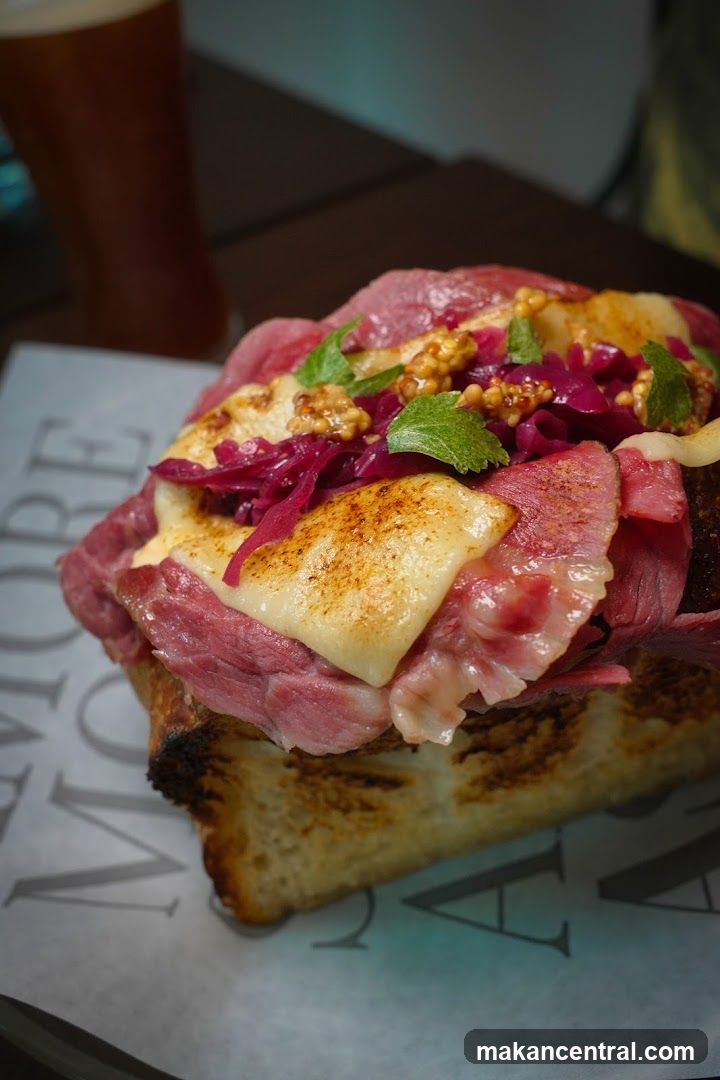 Pastrami Sandwich with Beer