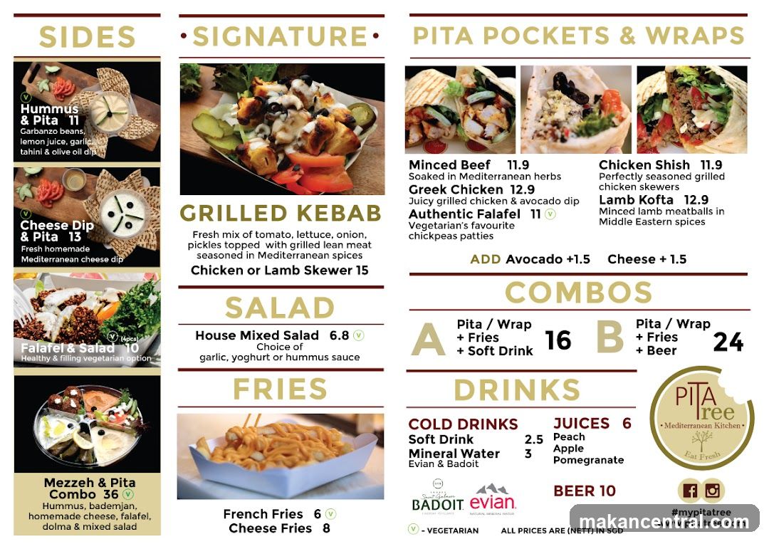Pita Tree Menu