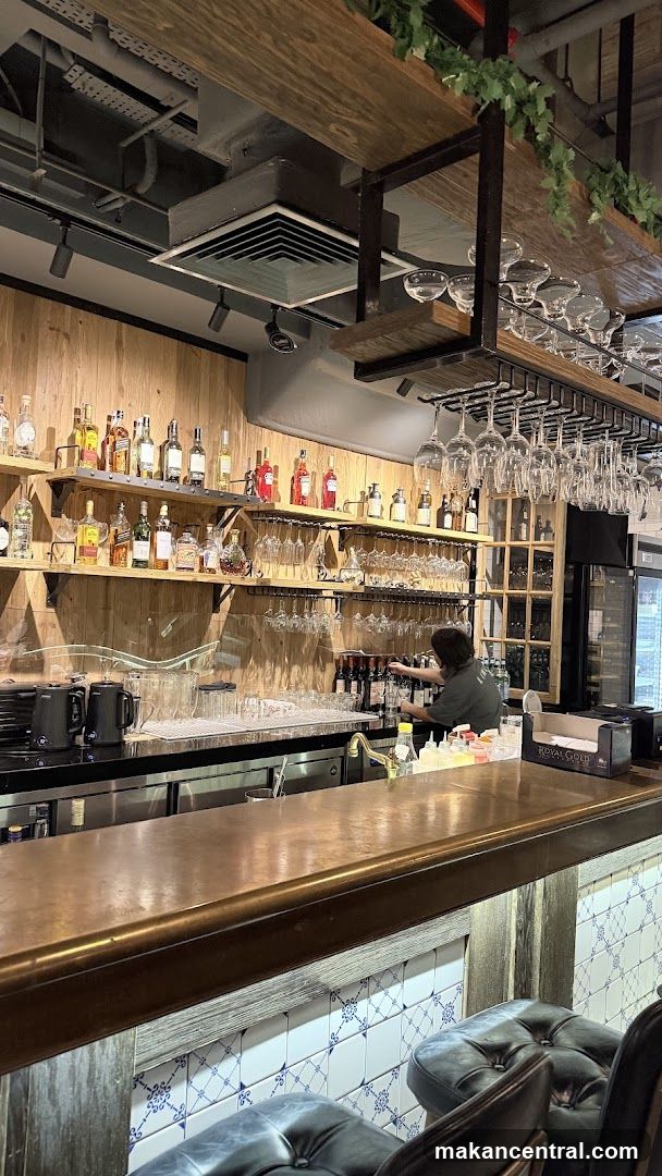 Bar Interior with Bottles and Glasses
