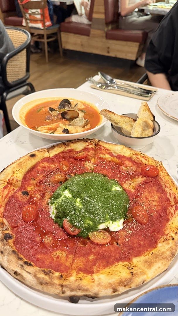 Pizza and Seafood Soup