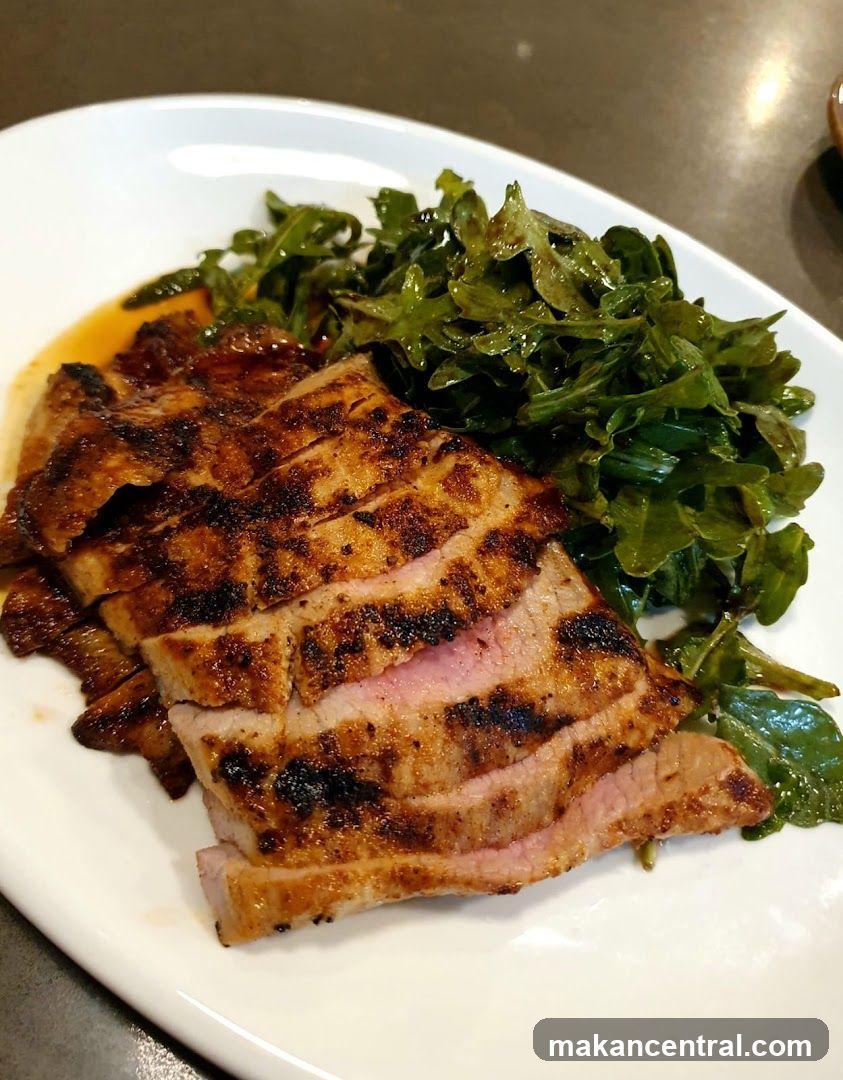 Grilled Pork with Greens