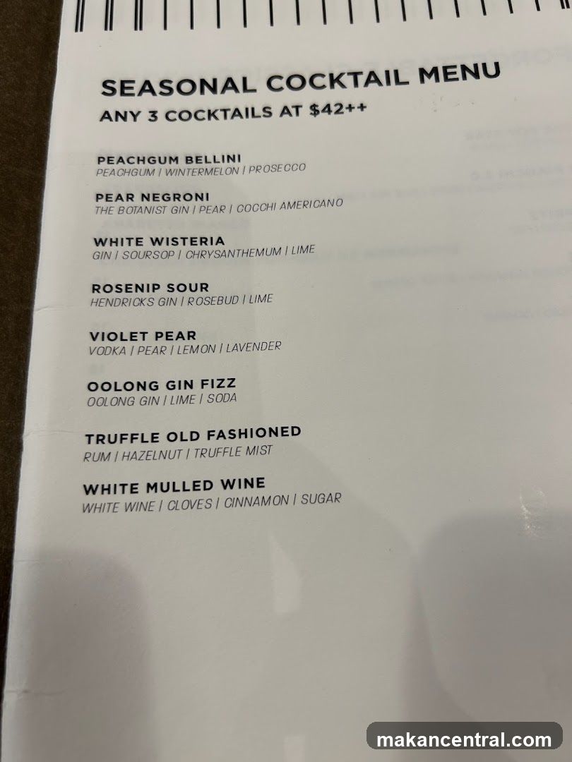 SEASONAL COCKTAIL MENU