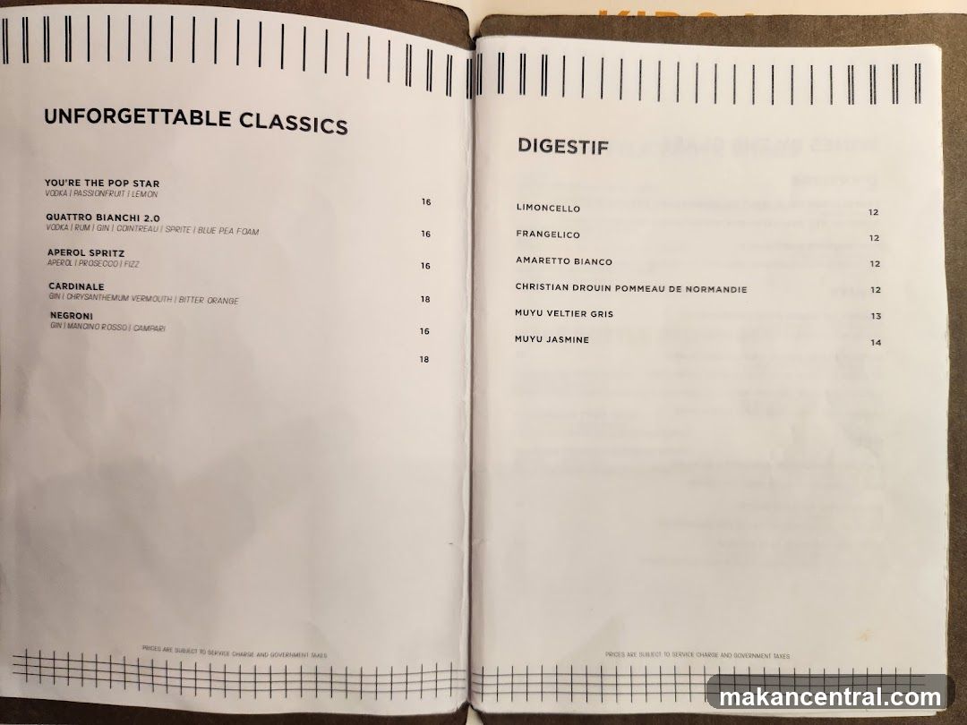 UNFORGETTABLE CLASSICS & DIGESTIF