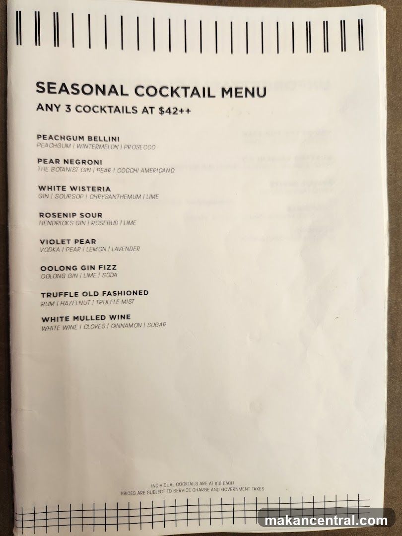 SEASONAL COCKTAIL MENU
