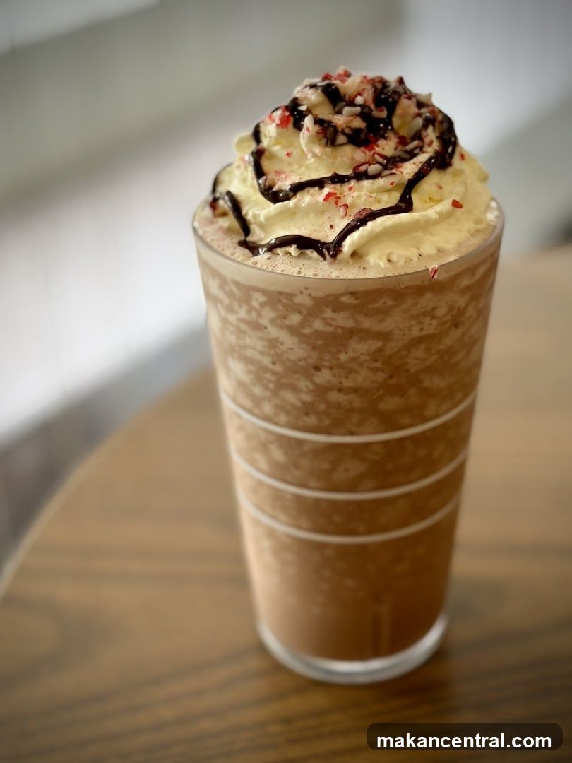 Chocolate Frappuccino with Whipped Cream and Toppings