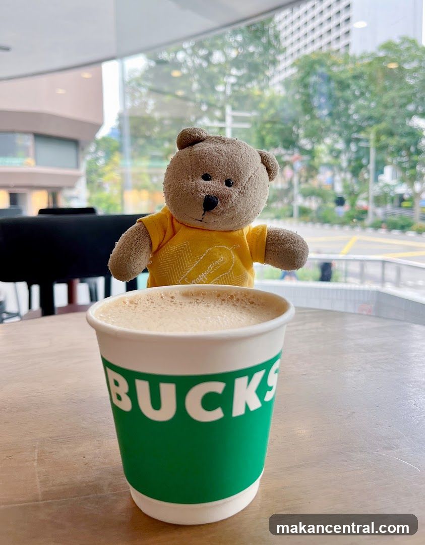 Teddy bear with coffee cup