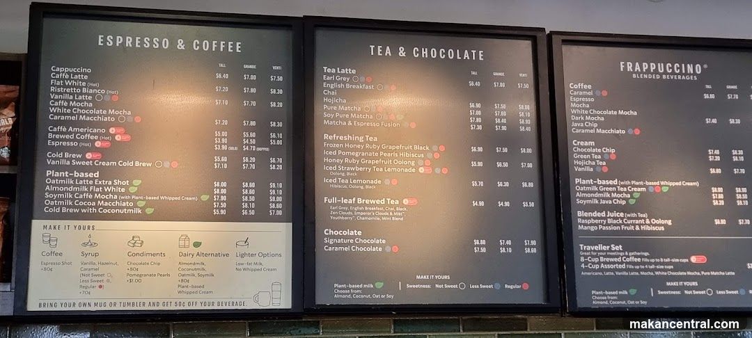 Espresso & Coffee, Tea & Chocolate, Frappuccino