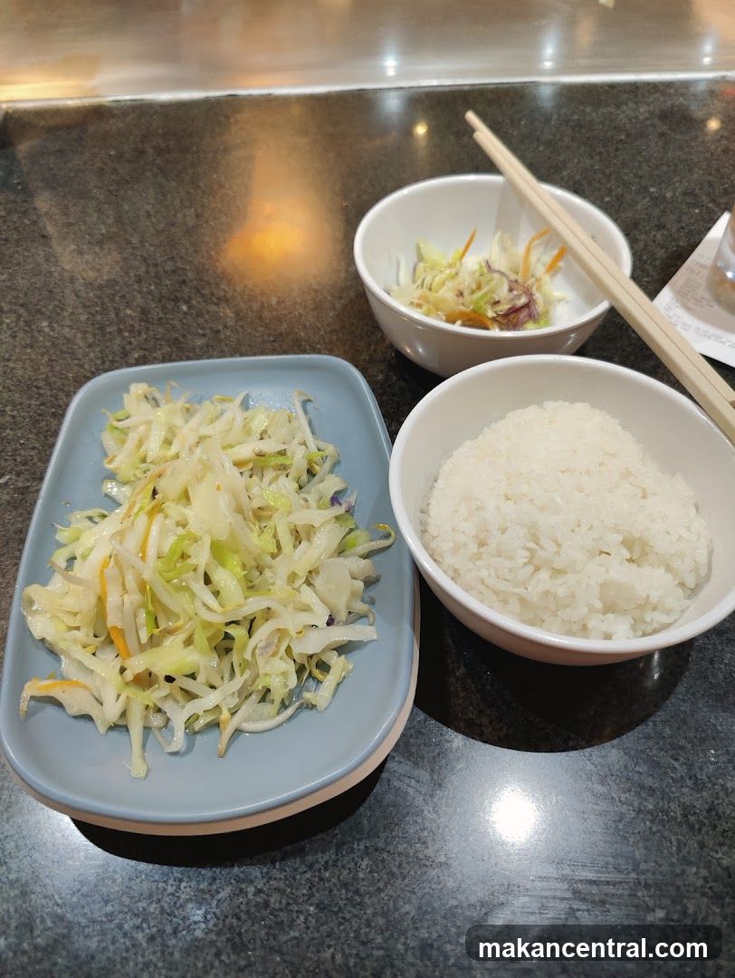 Steamed Rice and Salad