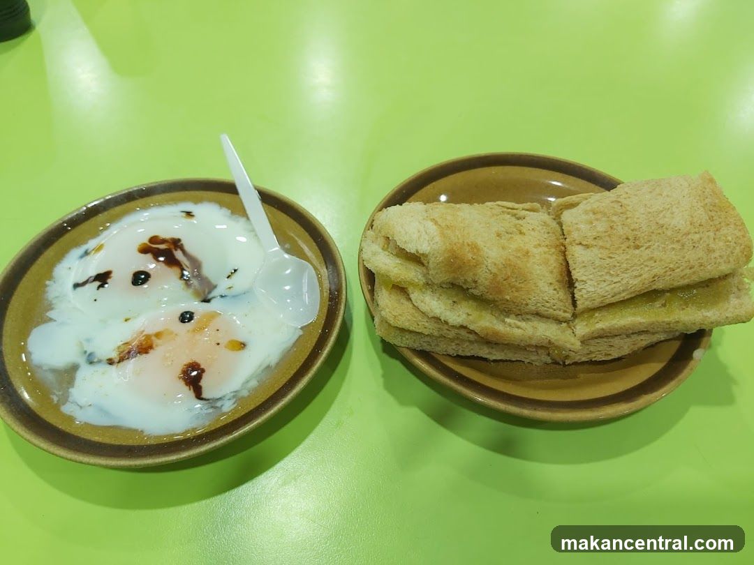 Soft-boiled eggs and toast