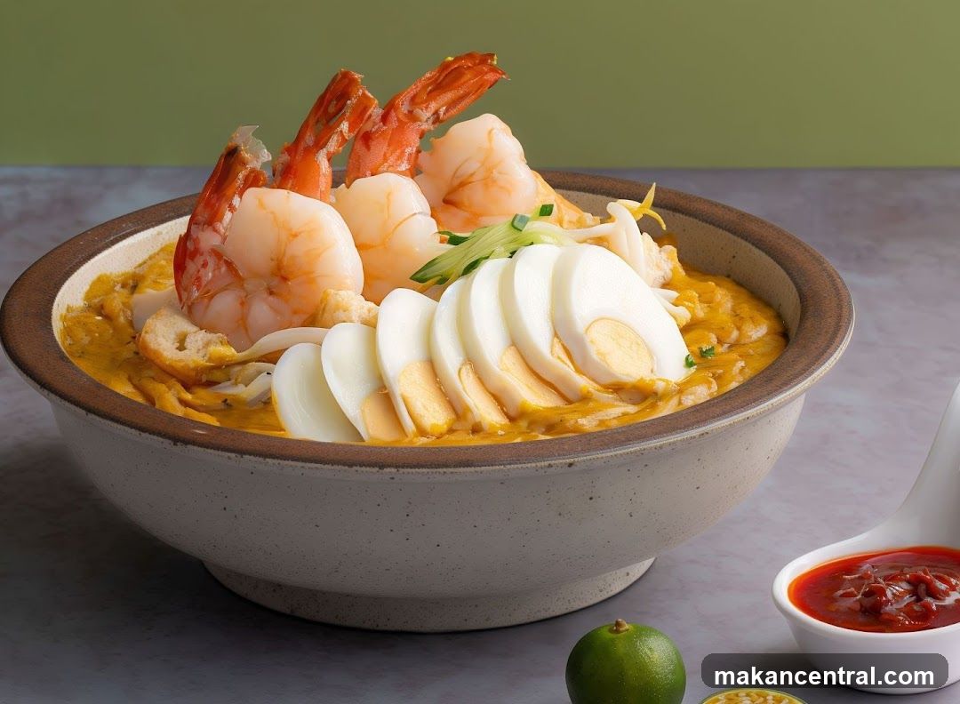 Laksa with Shrimp and Egg