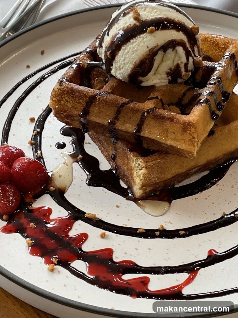 Waffles with Ice Cream and Berries