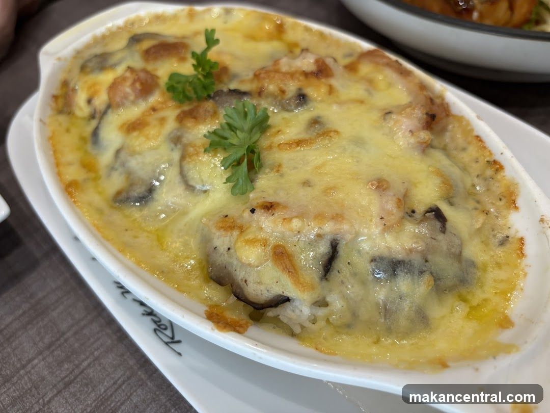 Baked Dish with Cheese and Mushrooms