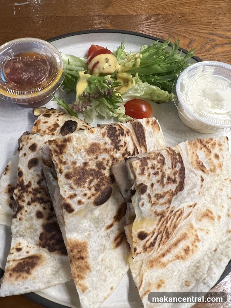 Quesadillas with Salad and Dips