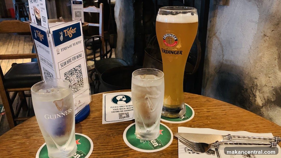 Table with Drinks and Menu Stand