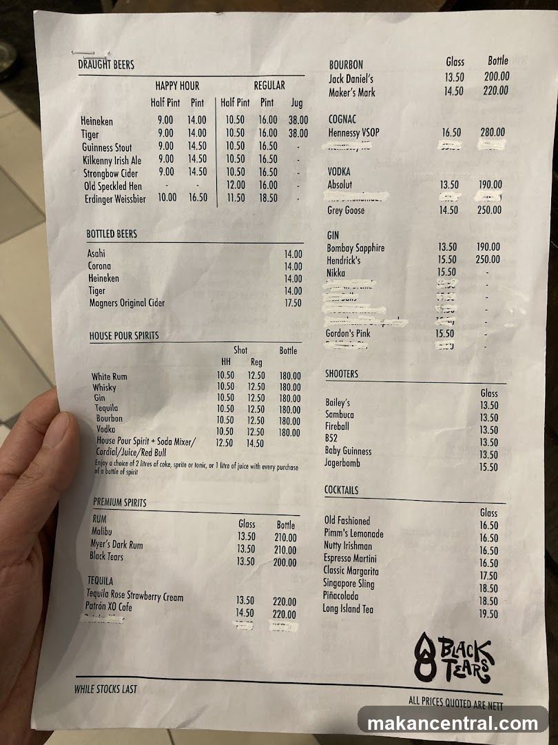 Drinks Menu