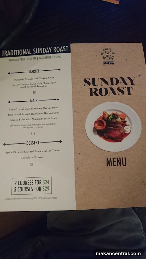 Traditional Sunday Roast Menu