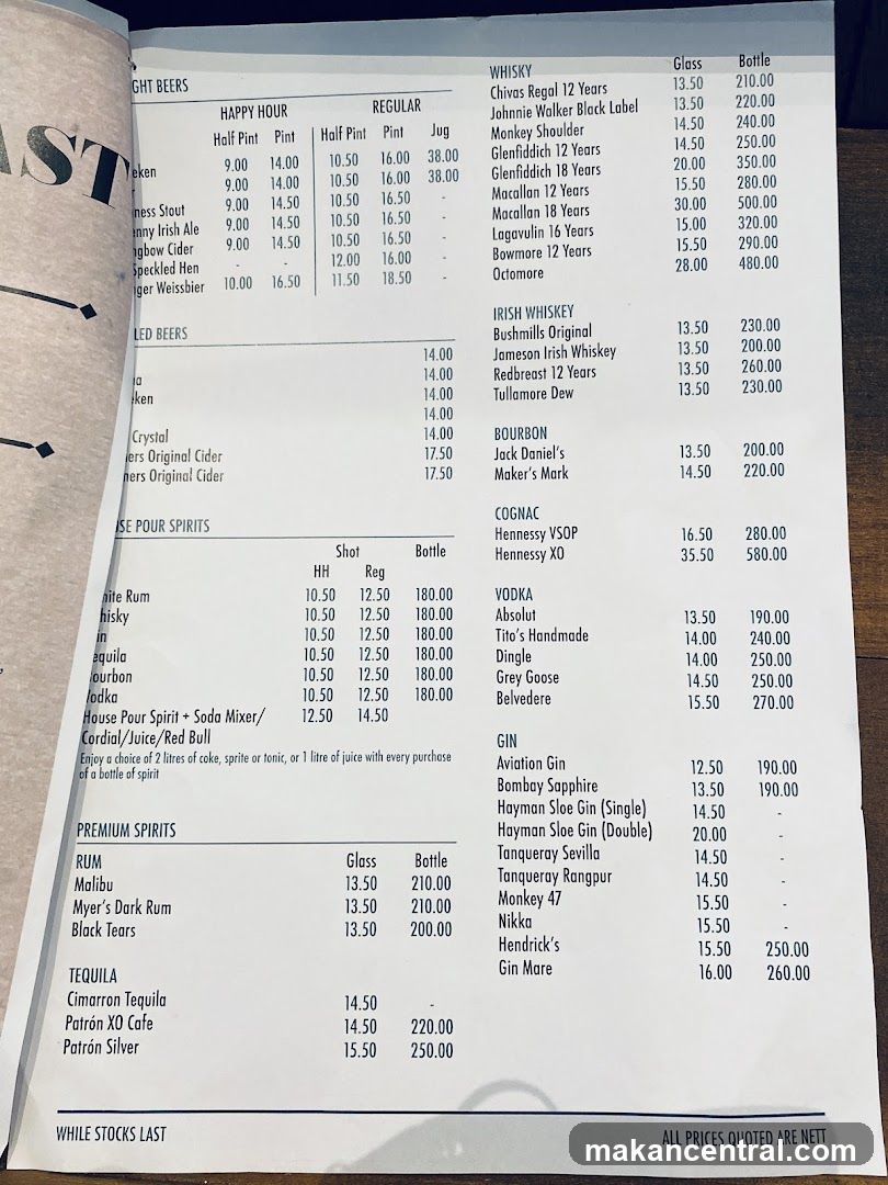 Drinks Menu