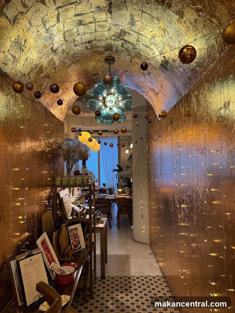 Restaurant Interior with Festive Decorations