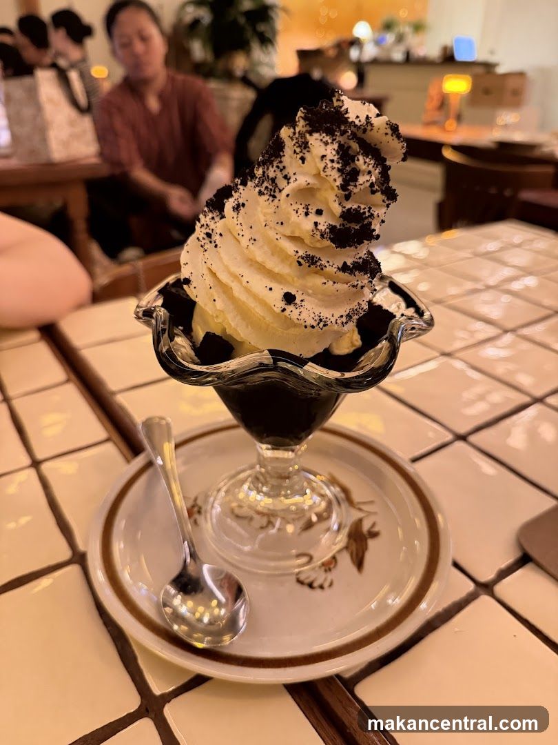 Dessert with Whipped Cream and Cookie Crumble
