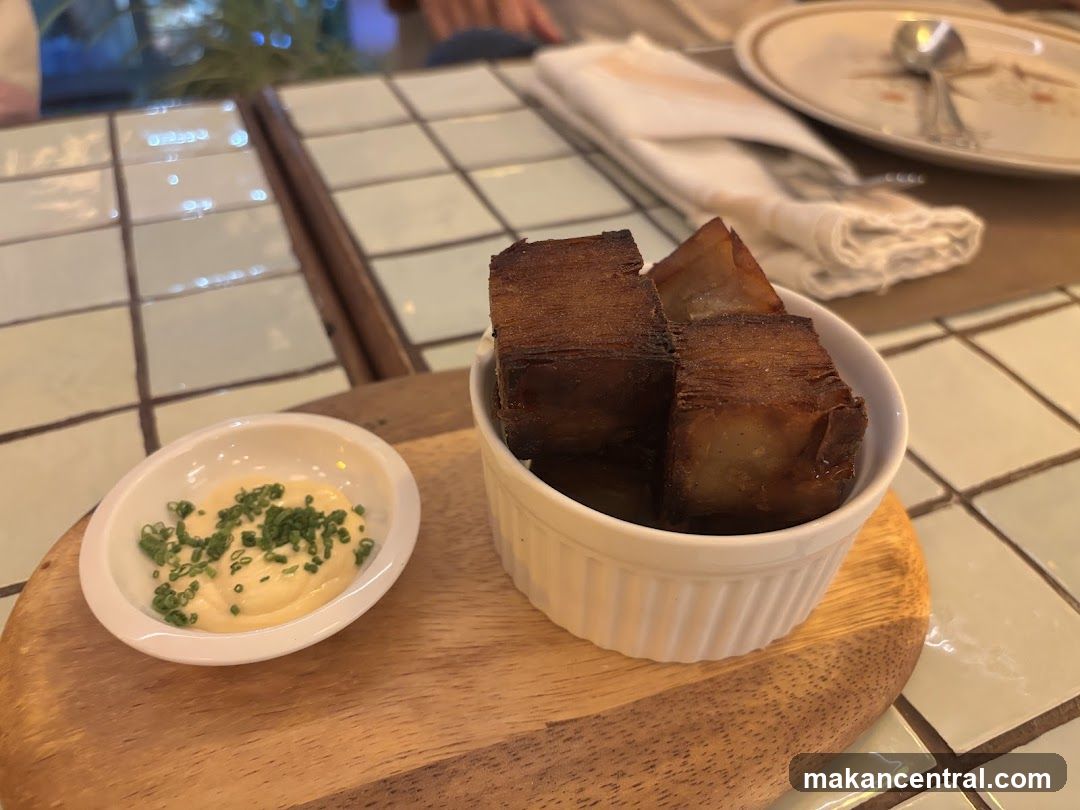 Fried Potato Cubes with Dip