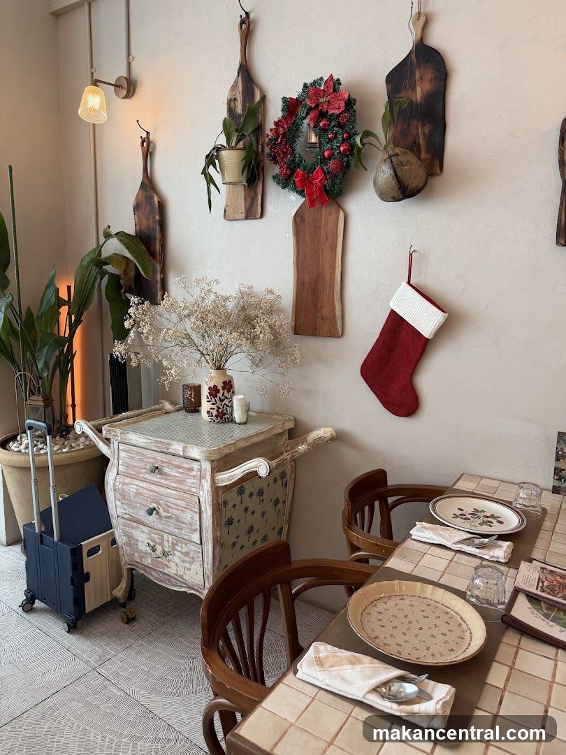 Cozy Dining Area with Festive Decor