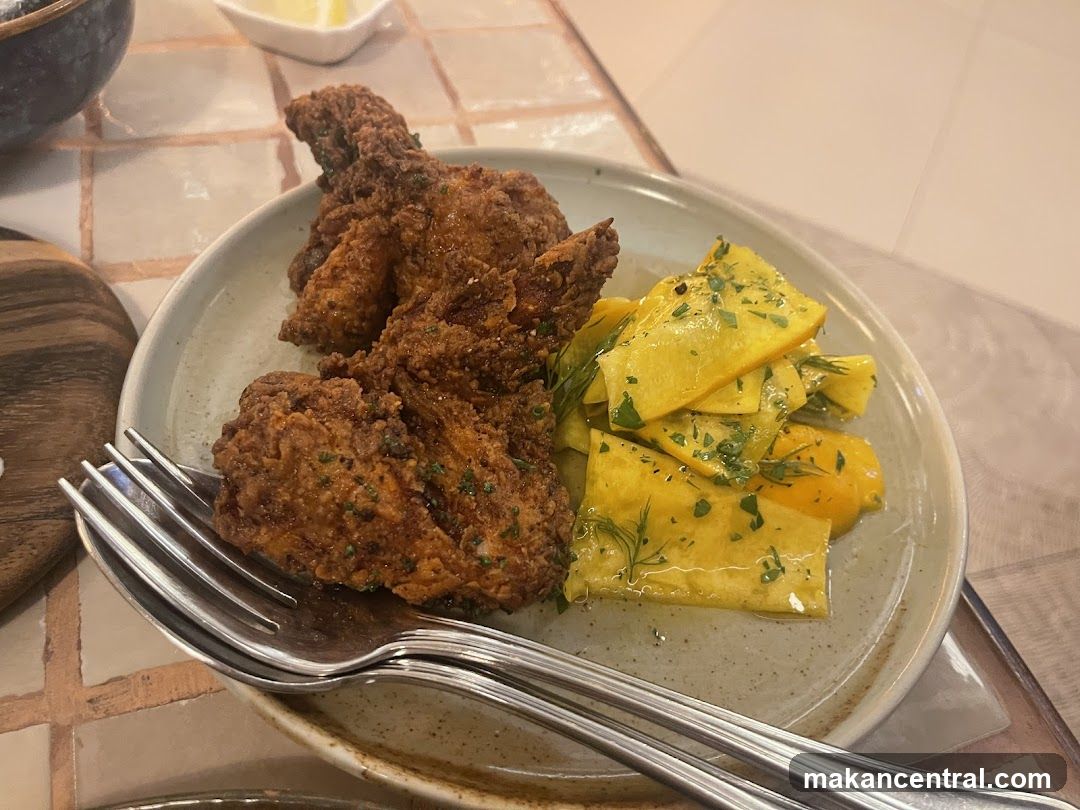 Fried Chicken and Salad