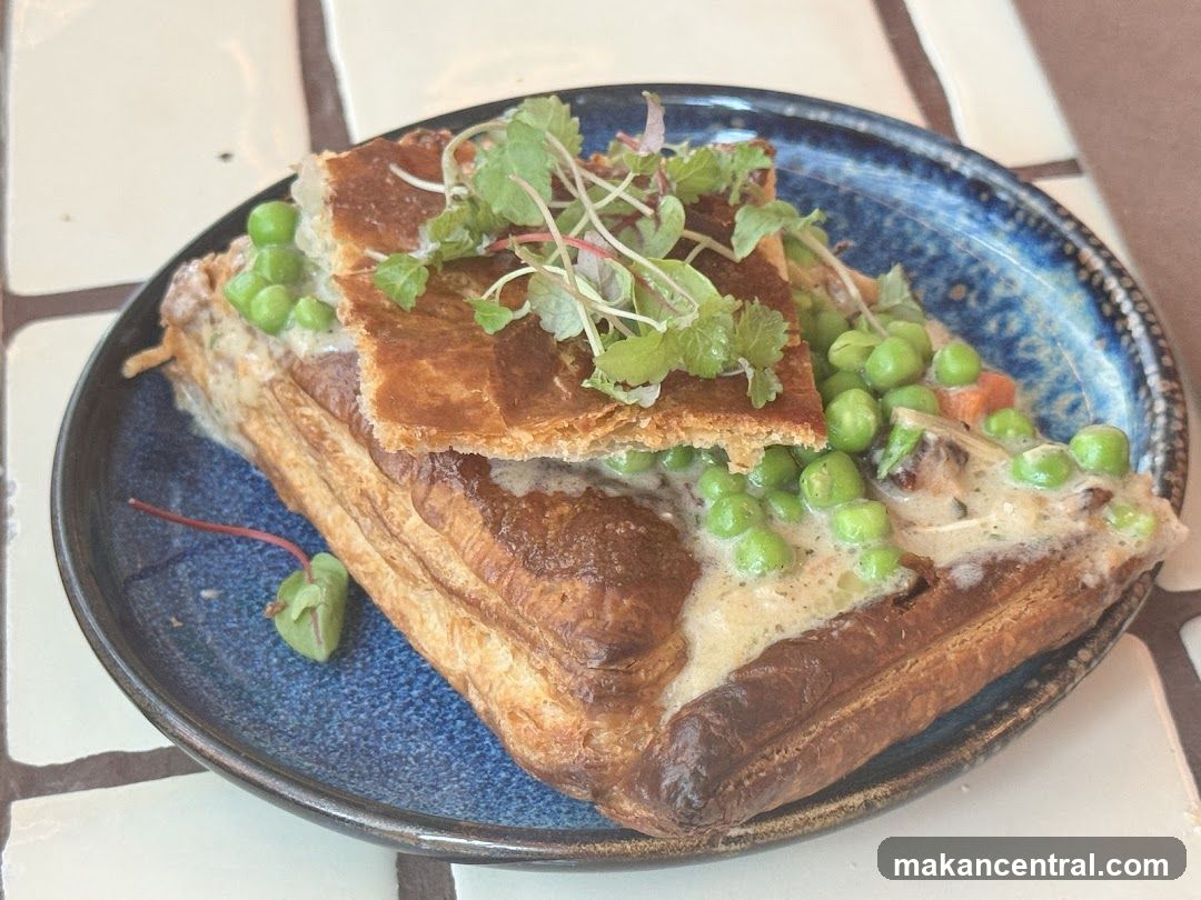 Savory Pastry with Peas and Cream Sauce