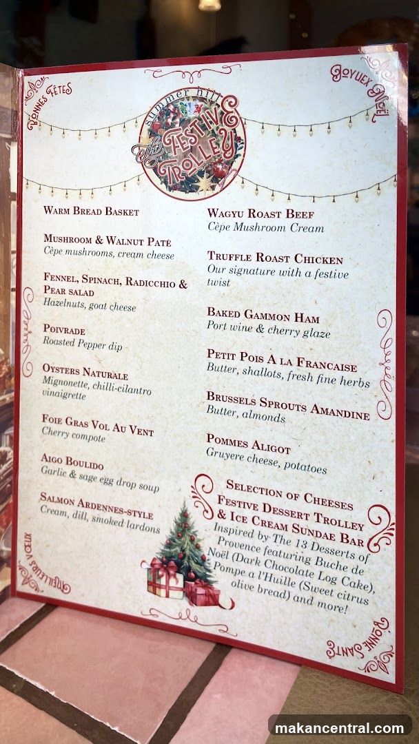 The Festive Trolley Menu