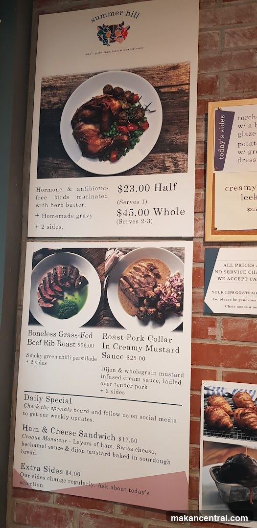 Summer Hill Menu