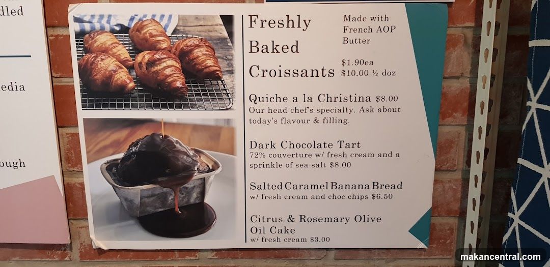 Menu with baked goods
