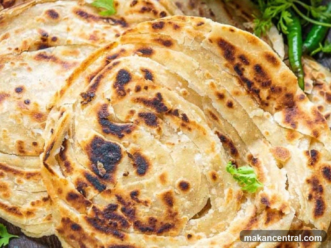 Layered Flatbread with Green Chilies