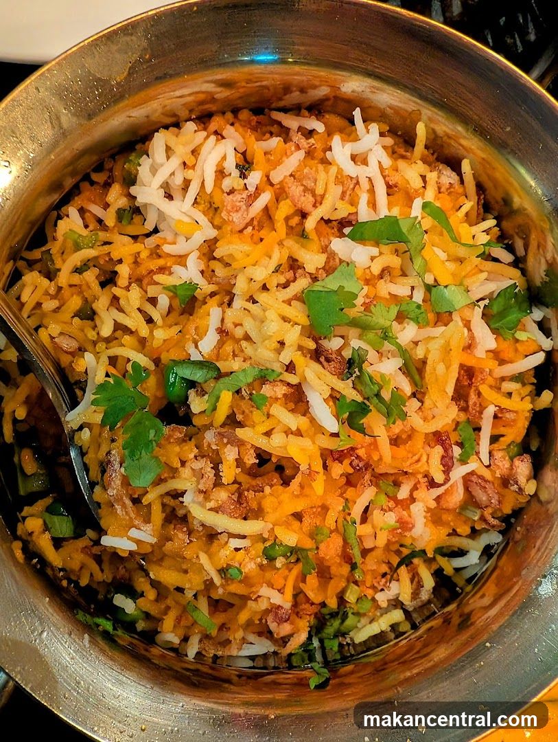 Biryani in a Metal Bowl