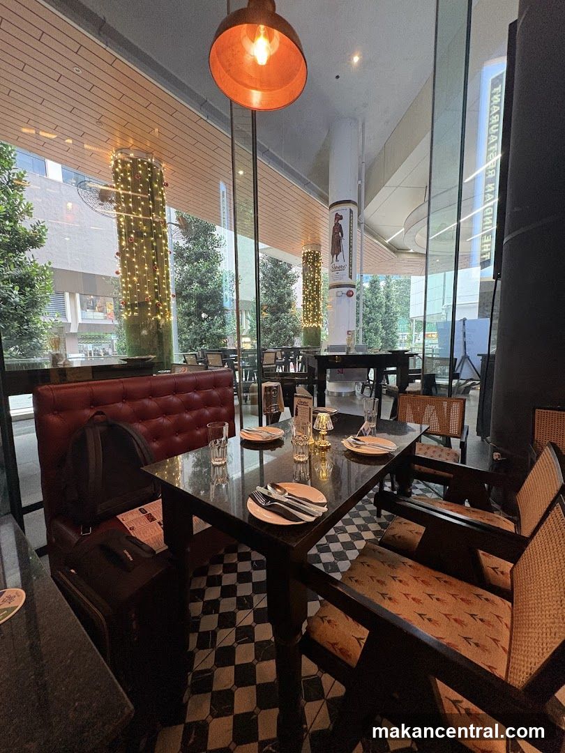 Restaurant Interior with Festive Lights