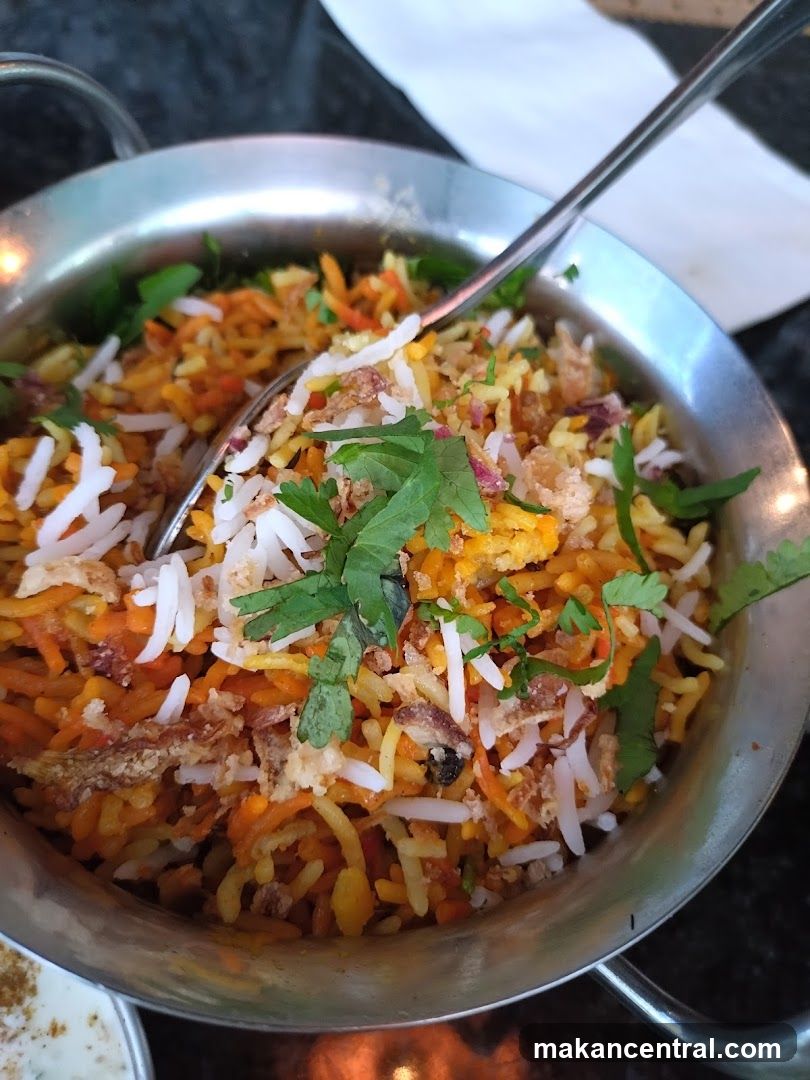 Biryani in a Metal Bowl
