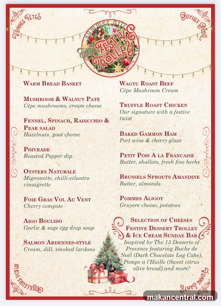 Festive Trolley Menu