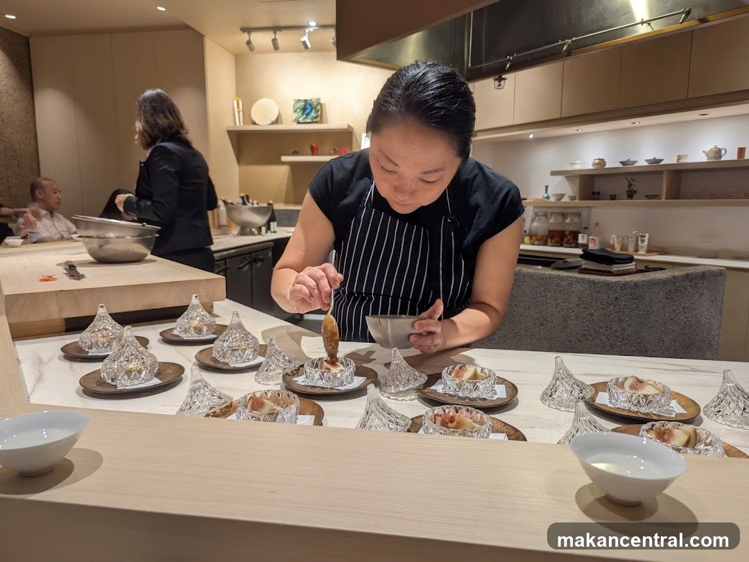 Chef preparing dessert