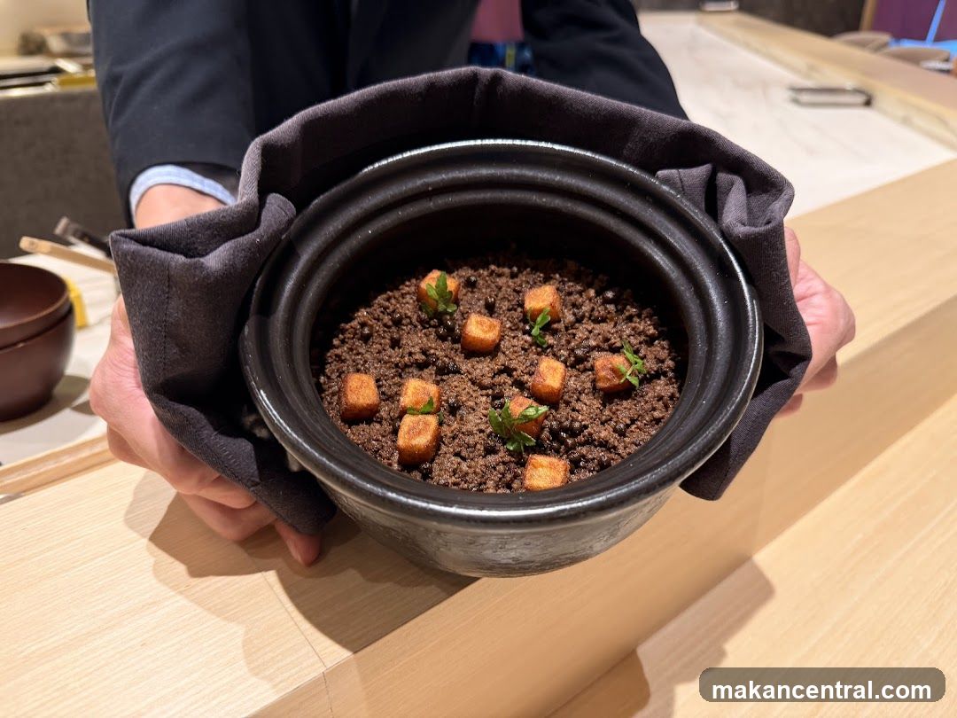 Dish with Cubes and Greens