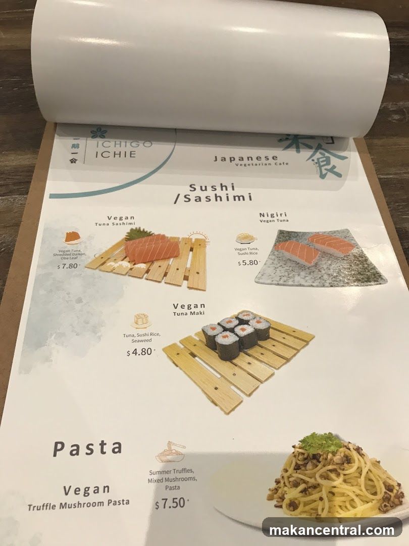 Ichigo Ichie Japanese Vegetarian Cafe Menu