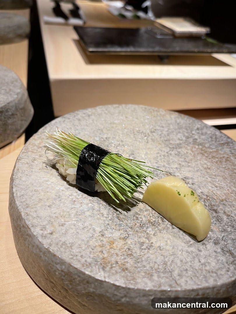 Sushi with Green Garnish