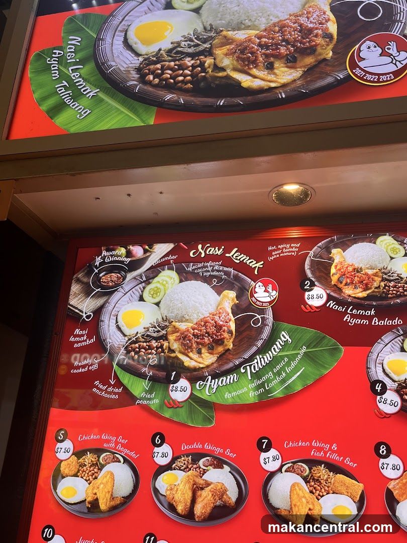Nasi Lemak Menu