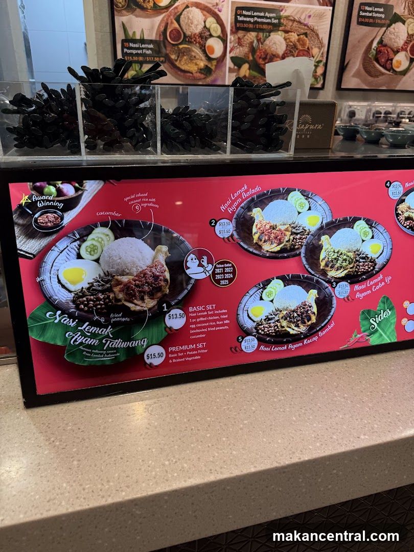 Nasi Lemak Menu