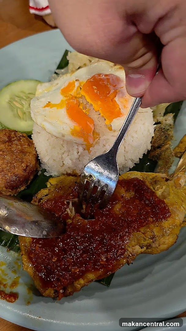Nasi Lemak with Fried Chicken