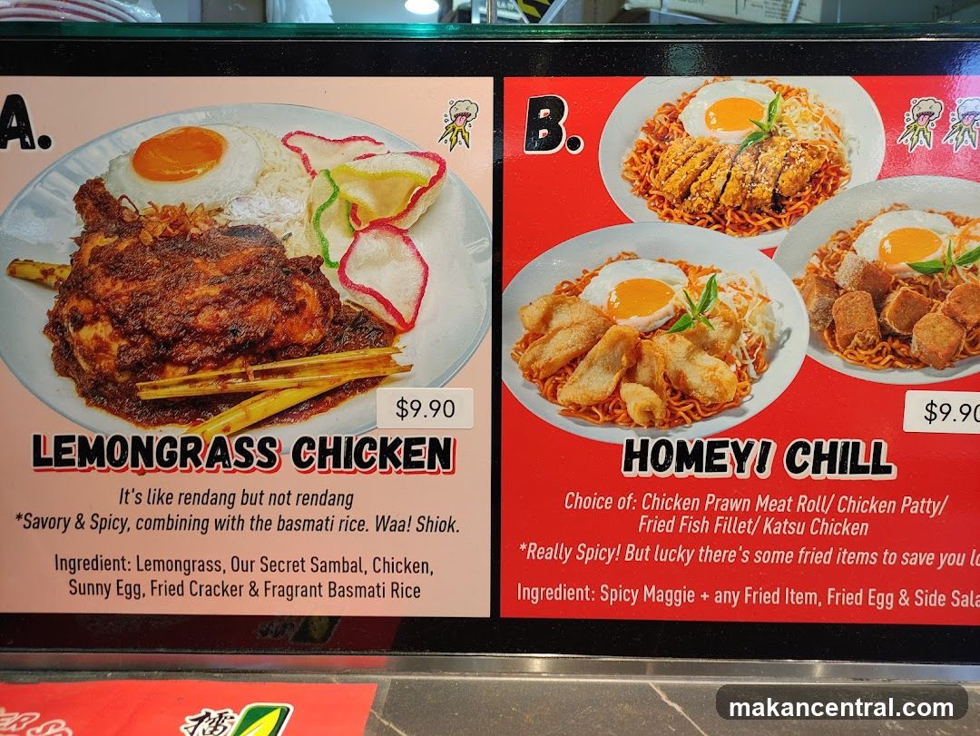 Lemongrass Chicken and Homey! Chill Menu